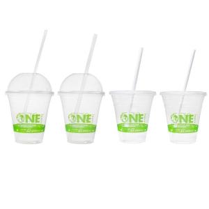 Water Compostable Biodegradable PLA Cups Transparent Plastic Custom