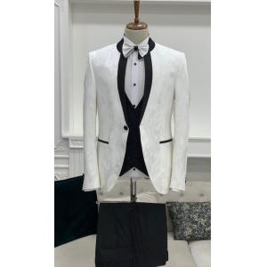 65% Polyester Mens Tuxedo Suit 32% Viscose 3% Lycra White Tuxedo Jacket