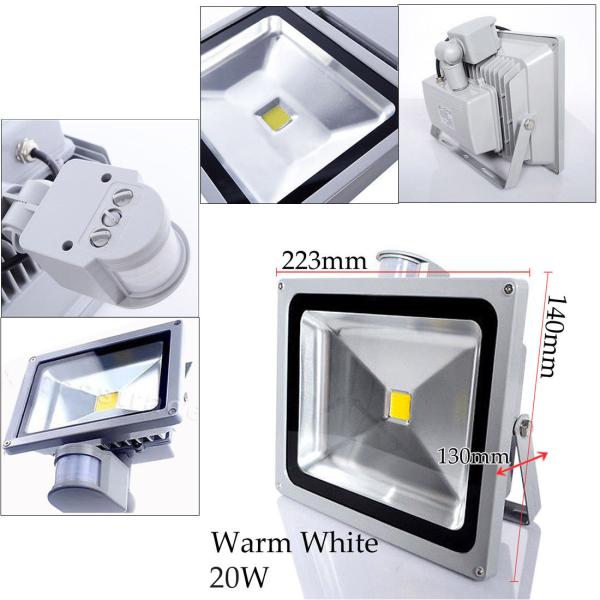 Customized WaterProof 20Watts PIR(Passive InfraRed) Motion Sensor LED FloodLight