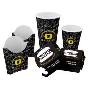 Custom-Printed Eco-Friendly Hamburger Fried Chicken Boxes Biodegradable Folders