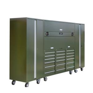 Silver Heavy Duty Rolling Tool Cabinet and Tools Box Set with Performax Side