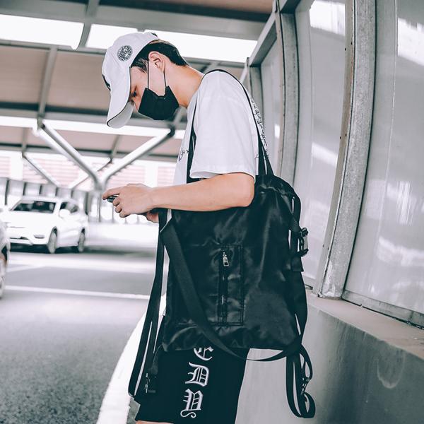 Harajuku high school students backpack rope simple Joker bundle mouth multi-purpose backpack