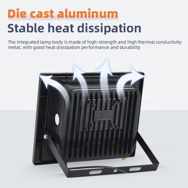 Light-stabilized LED Flood Light companies Square Flood Light Solar Powered Security Lights 3000K - 6500K Color Temperature