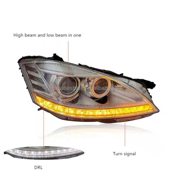 S Class W221 Headlight Daytime Running LED Lights Modified for Benz S300 S350 S500 S600