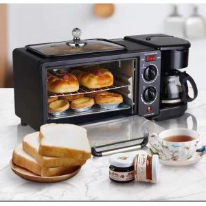 Multifunctional 3 in 1 Breakfast Maker Electric Oven Frying Pan Coffee Machine