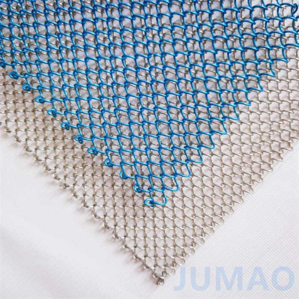 Quality Metallic Diamond Patterned Facade Metal Mesh Curtains for Architectural Interiors and Exteriors for sale