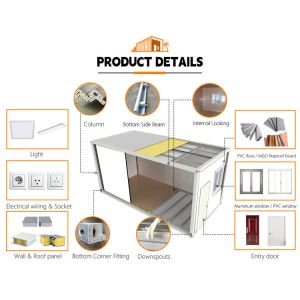 Customized Mini Warehouse Flat Pack Container House Prefab Windproof Structure