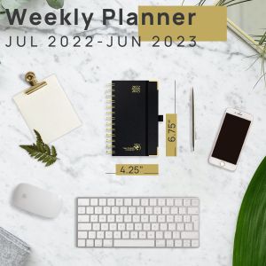 Tiny Hardcover Weekly Planner With Hourly Schedule Monthly Tabs