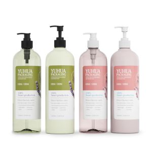 Plastic Lotion Bottle White 1000ML Custom PET Shampoo And Conditioner Bottle