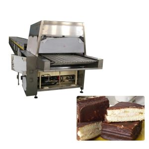 China Two Level Sensors Pure Chocolate Enrober With Cooling Tunnel 1000mm Width on sale