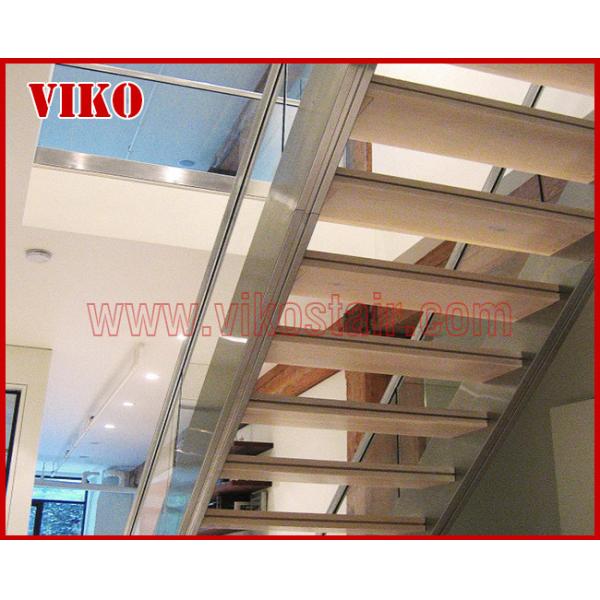 Double Steel Plate Staircase VK49S Tempered GlassLED Light strip, Stringer: 5mm+5mm(Thickness), Dia 6mm Steel Cable