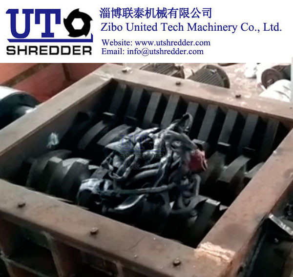 rubber cord shredder/engines shredder/ two engines crusher/ curtain shredder