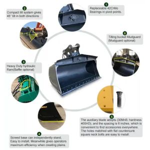 20T Excavator Tilting Bucket Heavy Duty Tilting Ditching Bucket