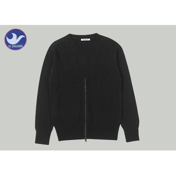 Quality Custom Men's Knit Pullover Sweater , Mens Half Zip Jumper / Pullover Bottom Open for sale