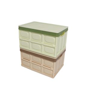 Sturdy Practical Folding Tote Box , Fashionable Collapsible Crates With Lids