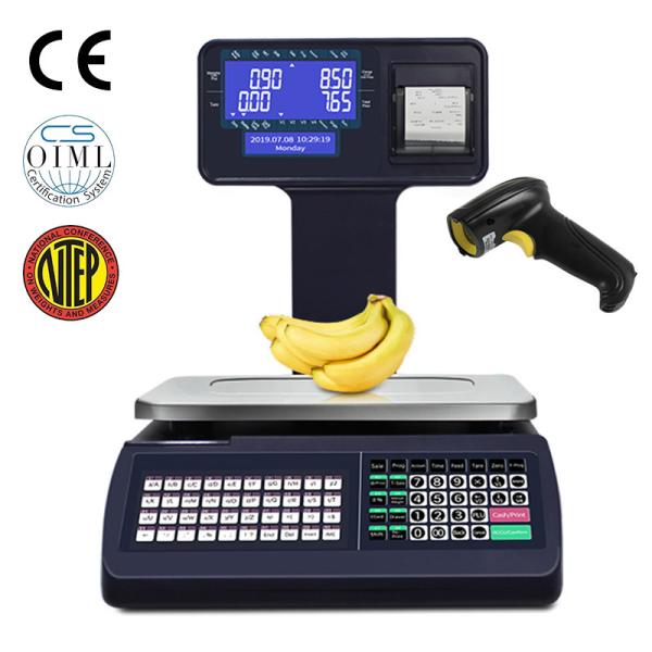 Supermarket Label Printing Scale Digital Barcode Scales Cash Register Scale 6 15