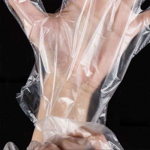 FTransparent Embossed PE Disposable Serving Gloves