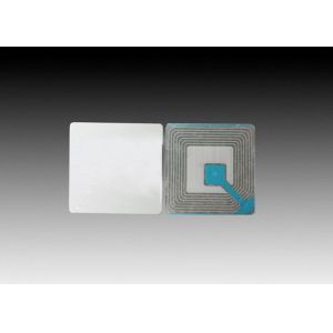8.2mhz White RF Sticker Labels High Viscosity Deactivatable / Non-Deactivatable