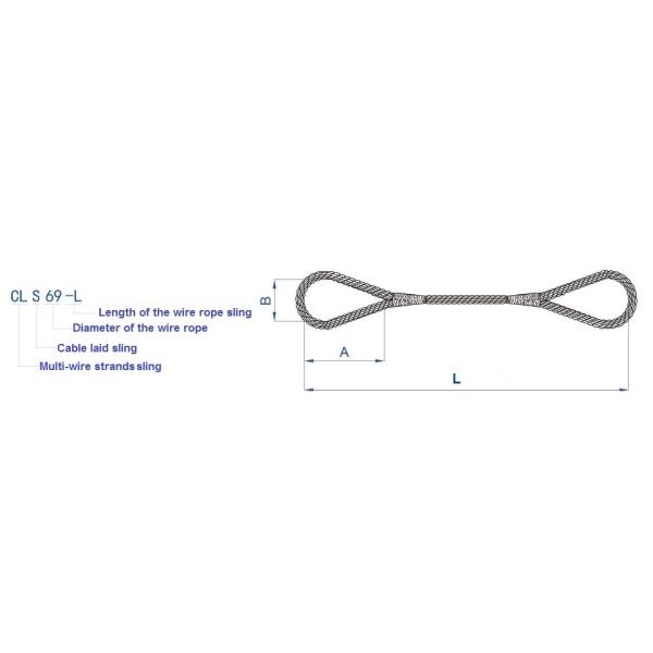 150mm Multi Wire Rope Sling Assembly , 5:1 Cable Laid Sling