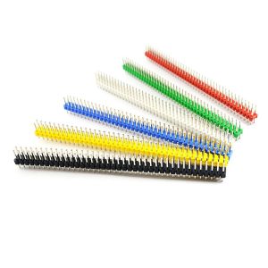 Wholesale Colored 2x40P 40Pin 2.54mm 0.1&quot; Straight Double Row Male Pin Header Strip from china suppliers