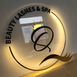 Led Acrylic Business Sign Backlit Acrylic Store Front Name Decor Light for Lash