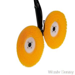 Double Head Solar Panel Cleaning Brush Controlled by Artificial System Hanging