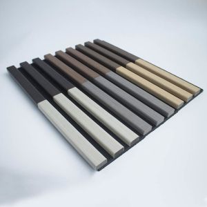 Nontoxic Fireproof Timber Veneer Panels , Lightweight Slatted Wall Cladding