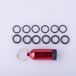 small gas cylinder keychain with 6 D-port O-ring 6 Y-port O-ring