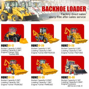 New Construction Equipment Mini 4x4 Wheel Loader Articulated Backhoe Loader