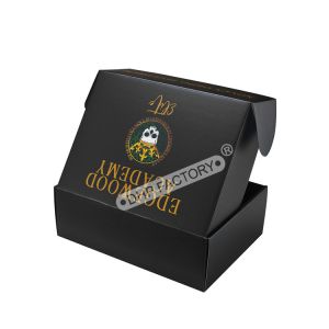 Wholesale Elegant Black Custom Cardboard Shipping Boxes With Gold Foil Logo from china suppliers