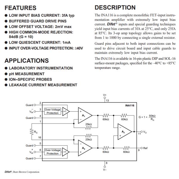 INA116UA Wireless Rf Module Ic Inst Amp 1 Circuit 16soic