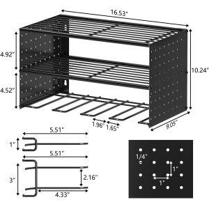 Organize Your Workshop with Heavy Duty Pegboard Power Tool Rack and Utility Tool