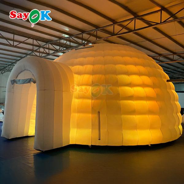 8m Waterproof Outdoor Party Event Disco Igloo Dome Inflatable Tent With Led