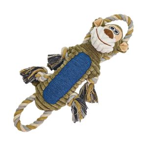 Funny Monkey Plush Squeaky Dog Toy Soft Chew Tug Play For Small To Large Dogs
