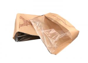 Wholesale Kraft Eco Friendly Food Packaging Bags With Front Window CE Certification from china suppliers