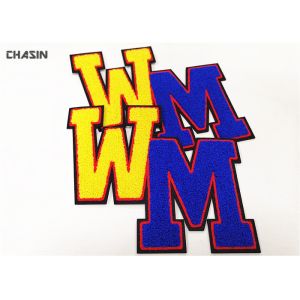 Chenille Alphabet Sewn Patches , Custom Chenille Patches No Minimum