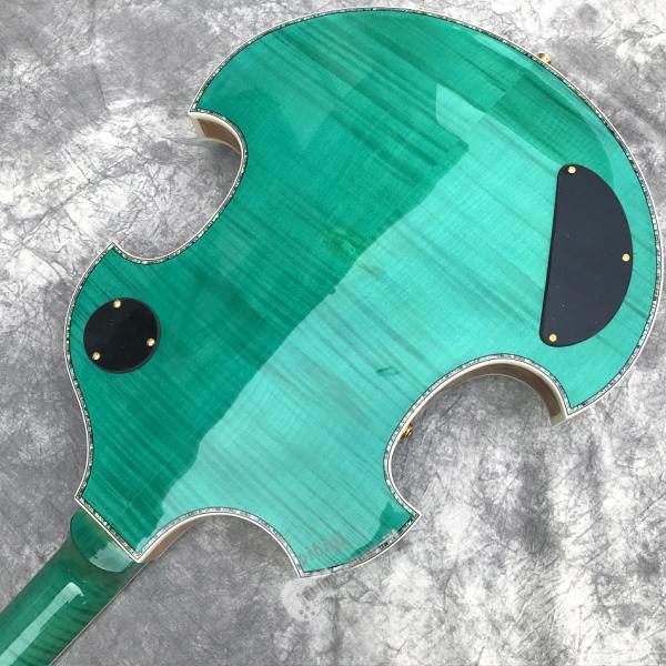 2020 Custom Semi-Hollow High Quality Green Customizable Logo and Shape Electric Guitar