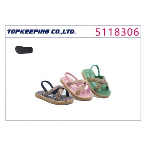 China Cork Grain Rubber Outsole Curved Kids Flower Sandals EVA on sale