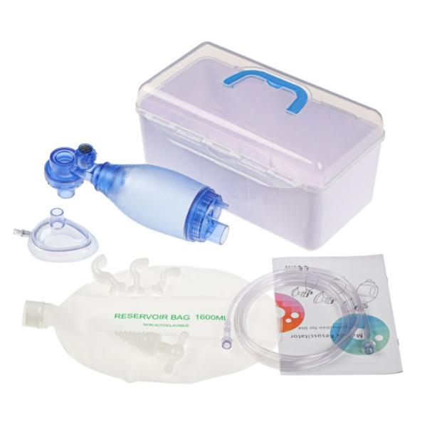 Quality Veterinary Disposable Manual Resuscitator Medical Grade PVC Ambu Bag Set With Mask Oxygen Tubing And Airway Kit S/M/L Sizes for sale