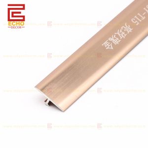 Rose Gold Aluminum Tile Trim T Shaped Tile Edging Trim Profile