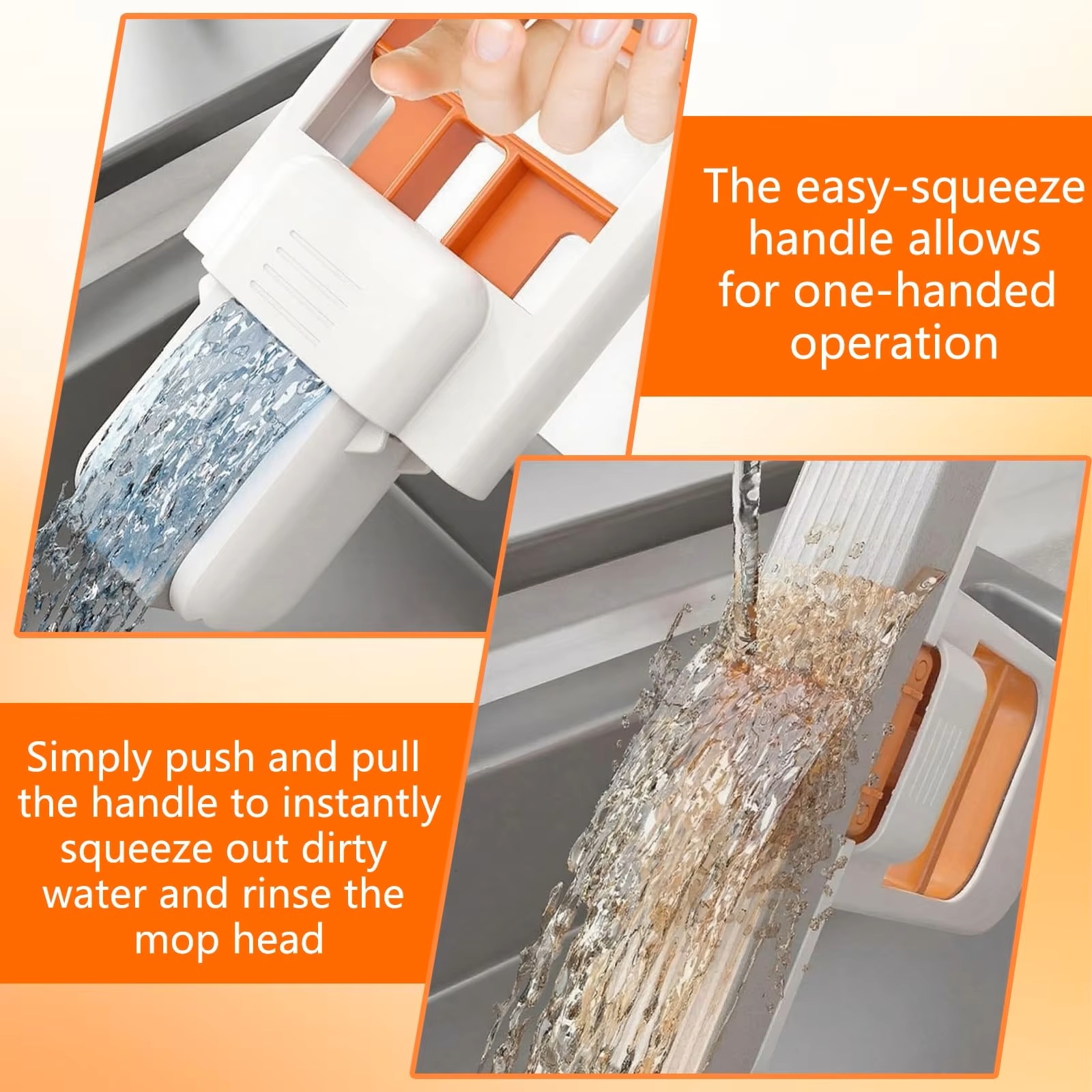 Close-up of mop head showing textured cleaning surface