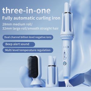 3-in-1 Automatic Curling Iron with Beep Alert , Hair Styling Tool for Effortless