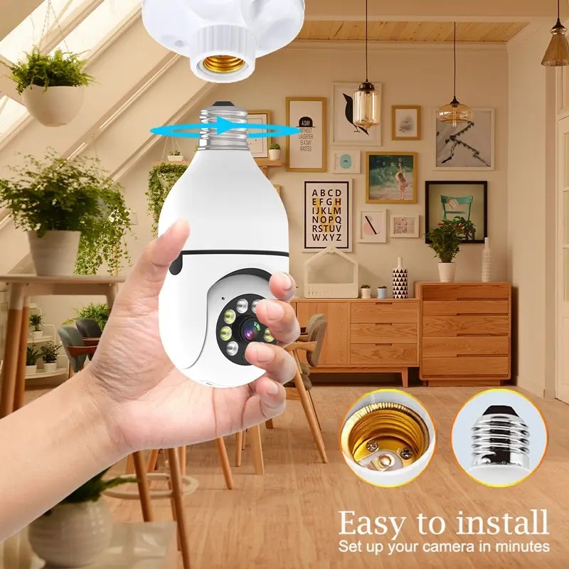 Wireless WiFi Light Bulb Camera Security 2MP 1080P HD Wireless Security Camera