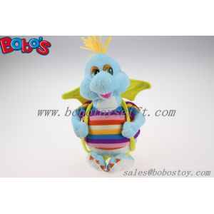 Wholesale 10&quot;Cute Blue Cartoon Stuffed Dinosaur Plush Toy With Colorful Overalls from china suppliers
