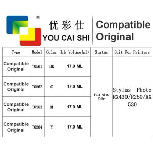 100% Brand New for epsonT0561 Series Ink Cartridge T0561 T0562 T0563 T0564 for