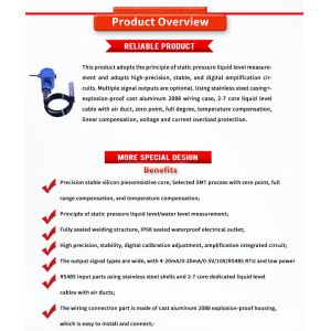 UNIVO UBPT500-601SY 3.1-6.1VDC Supply Voltage Liquid Level Transmitter for