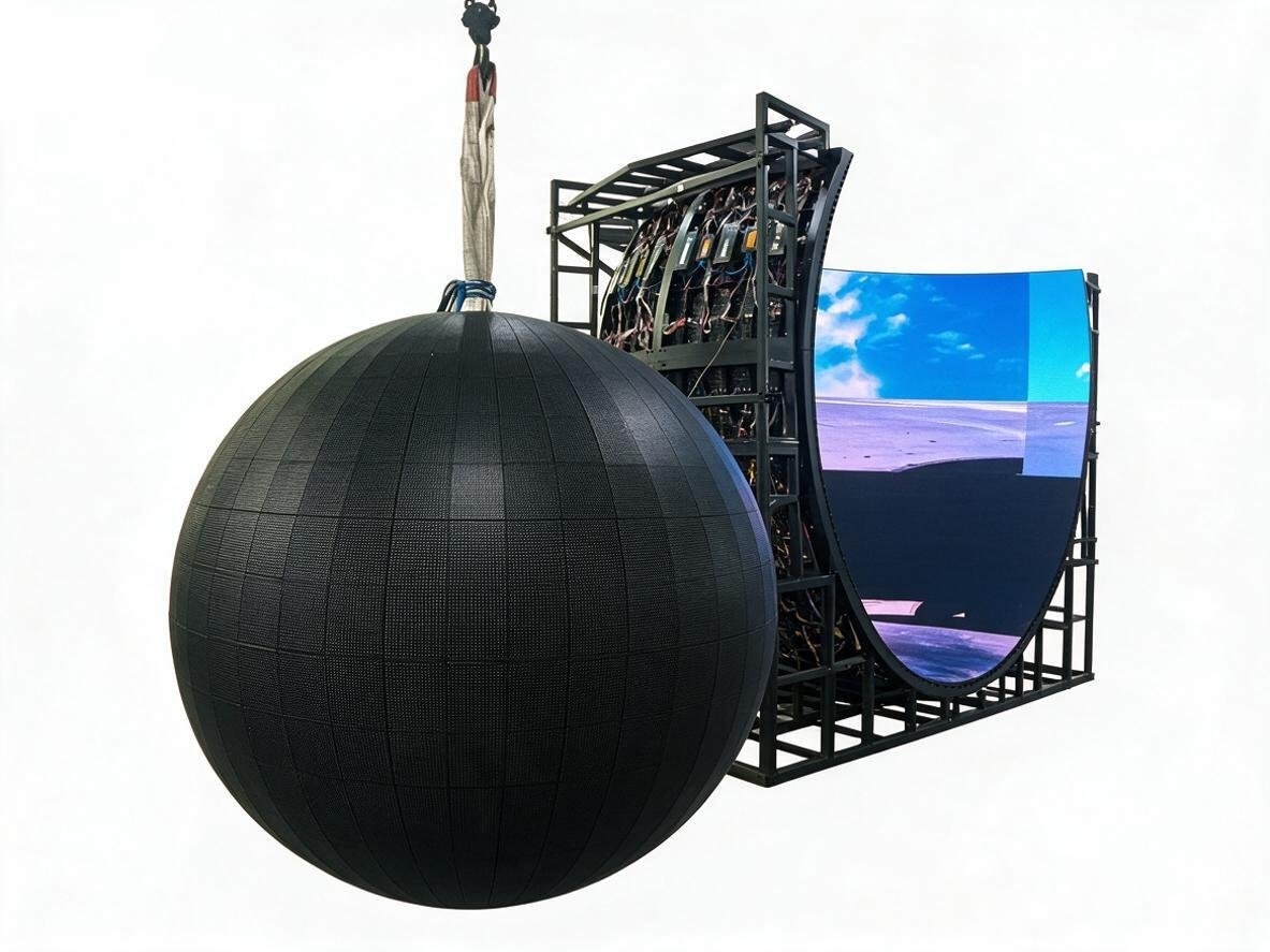 Seamless Splicing Spherical LED Screen Display Lightweight Floor Mounted