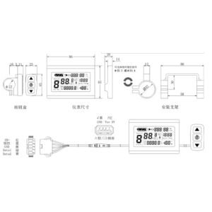 For motor kit KUNTENG LCD3 display Automatic identification 24V, 36V and 48V on