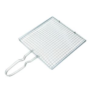 ISO9002 BBQ Grill Wire Mesh Non Stick Fish Grill Basket Anti Bending