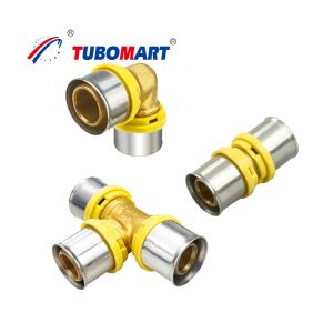 Brass PEX Press Fittings Press Fit Connection for PEX Tubing Natural Brass or